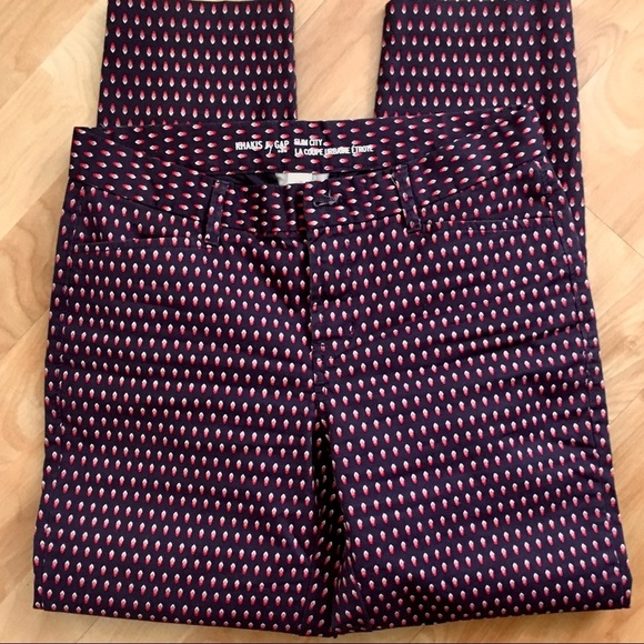 GAP Slim City La Coupe Urbaine Etrote tiny ikat print stretch cotton ank… - Picture 2 of 7